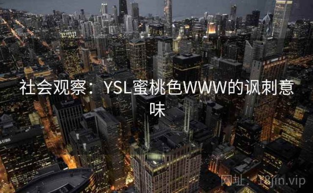 社会观察：YSL蜜桃色WWW的讽刺意味