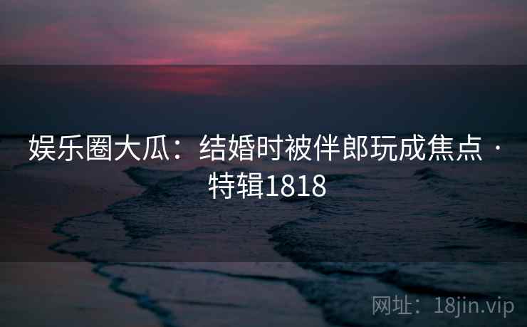 娱乐圈大瓜：结婚时被伴郎玩成焦点 · 特辑1818