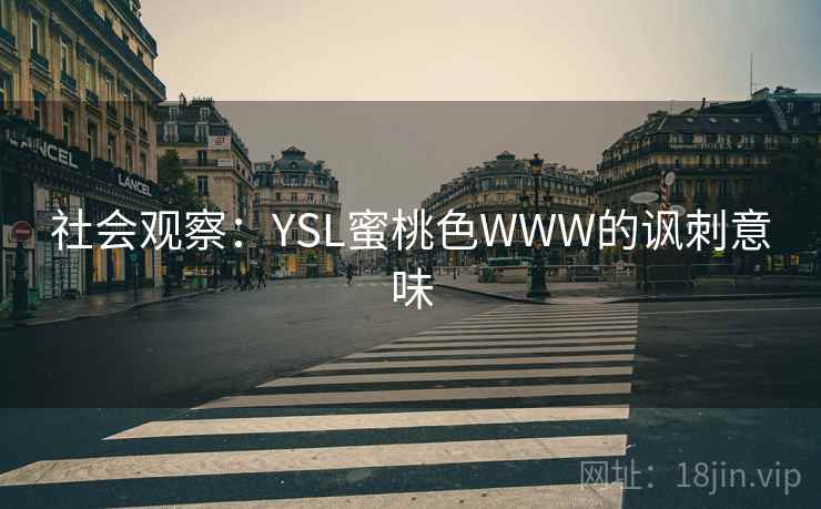 社会观察:YSL蜜桃色WWW的讽刺意味 社会观察:YSL蜜桃色WWW的讽刺意味